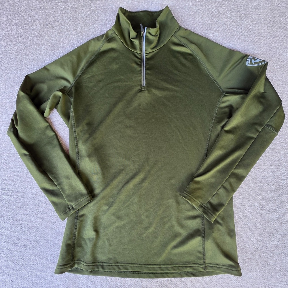 Rossignol Women's Classique 1/2 Zip Ski Mid-Layer Pullover - Green, LARGE